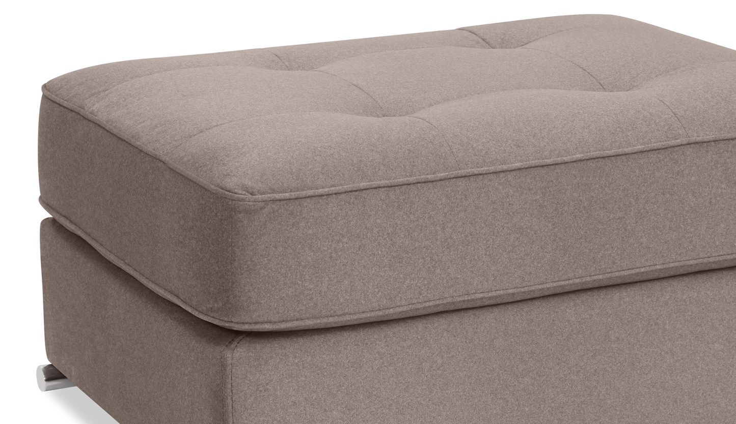 Pachuca Leather/Fabric Ottoman