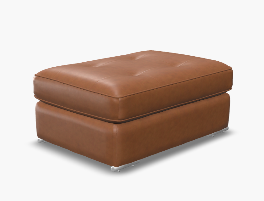 Pachuca Leather/Fabric Ottoman
