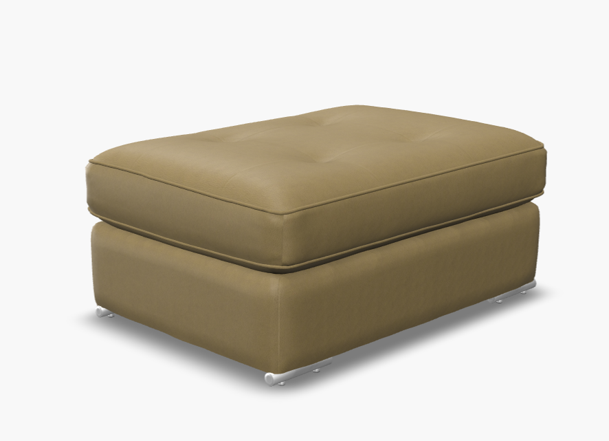 Pachuca Leather/Fabric Ottoman