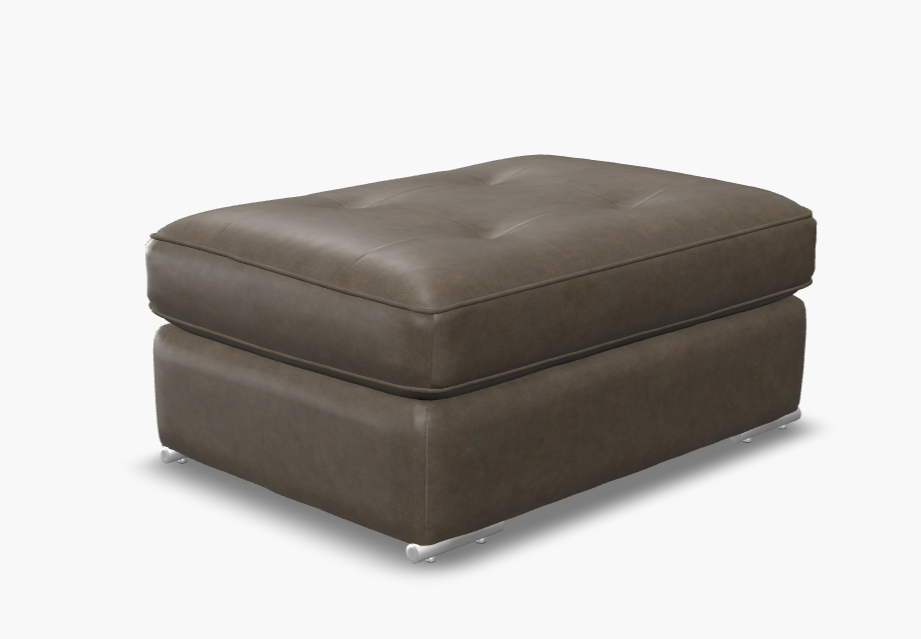 Pachuca Leather/Fabric Ottoman