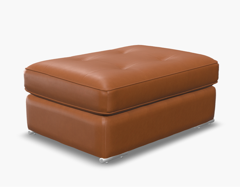 Pachuca Leather/Fabric Ottoman