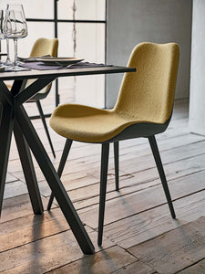 Dalia Side Chair Wood, Fabric, Leather and Faux Leather