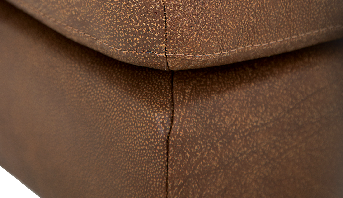 Atticus Leather/Fabric Ottoman