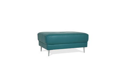 Zuri Leather/Fabric Ottoman