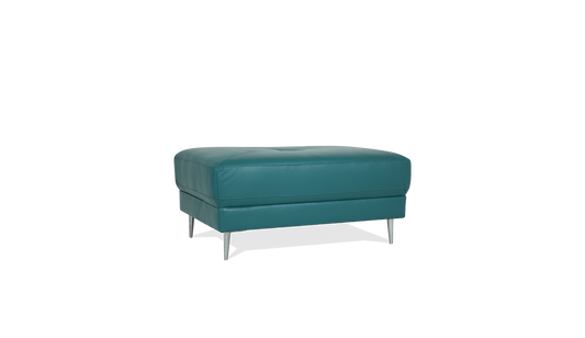 Zuri Leather/Fabric Ottoman