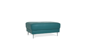 Zuri Leather/Fabric Ottoman