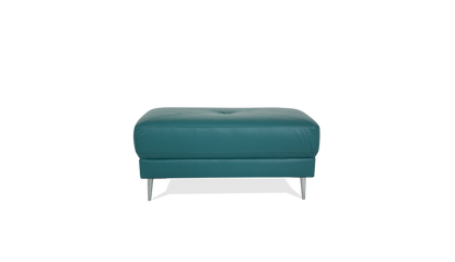 Zuri Leather/Fabric Ottoman